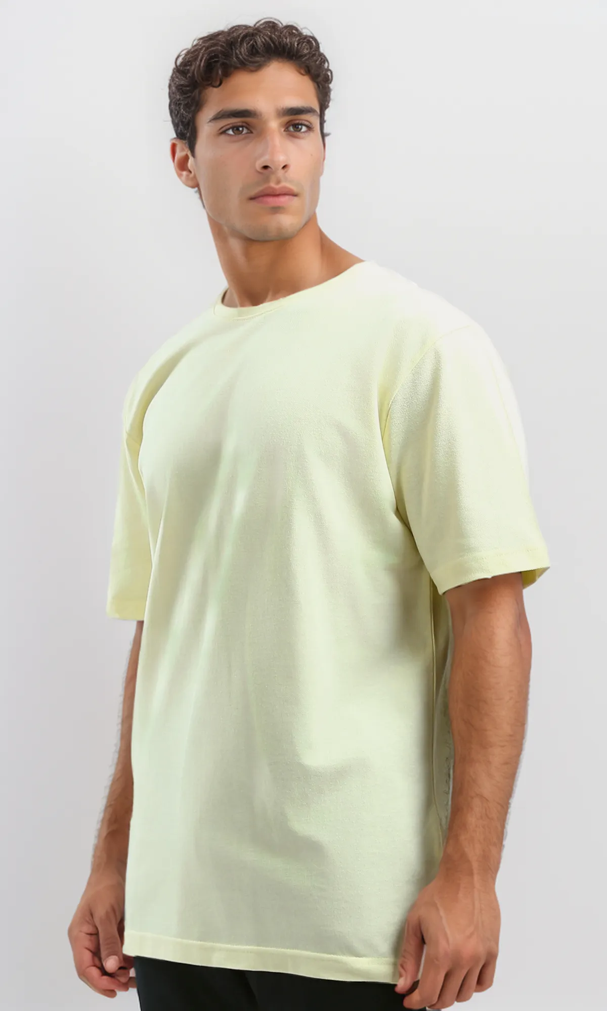 O189615 Lightweight Light Yellow Slip On Summer Tee