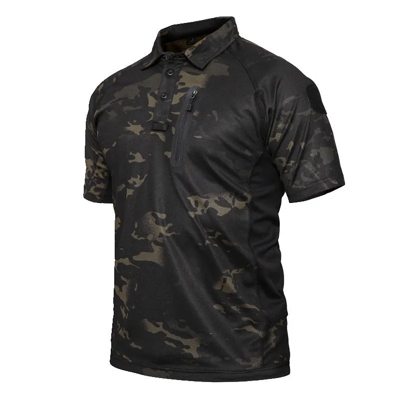 OUTDOOR TACTICAL CAMOUFLAGE QUICK DRYING SLIM FIT POLO SHIRT