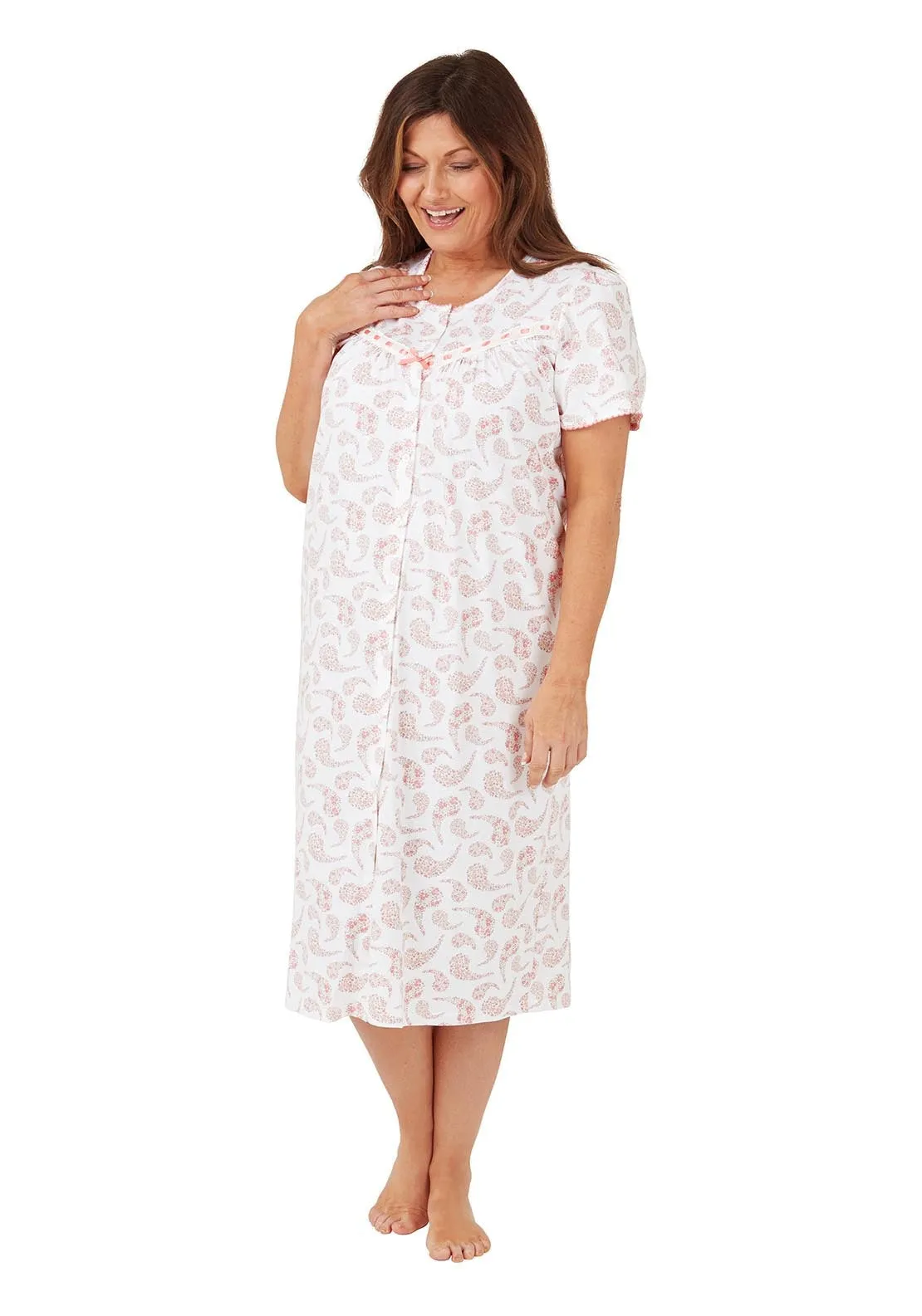 Paisley 100% Cotton Nightdress - Pink