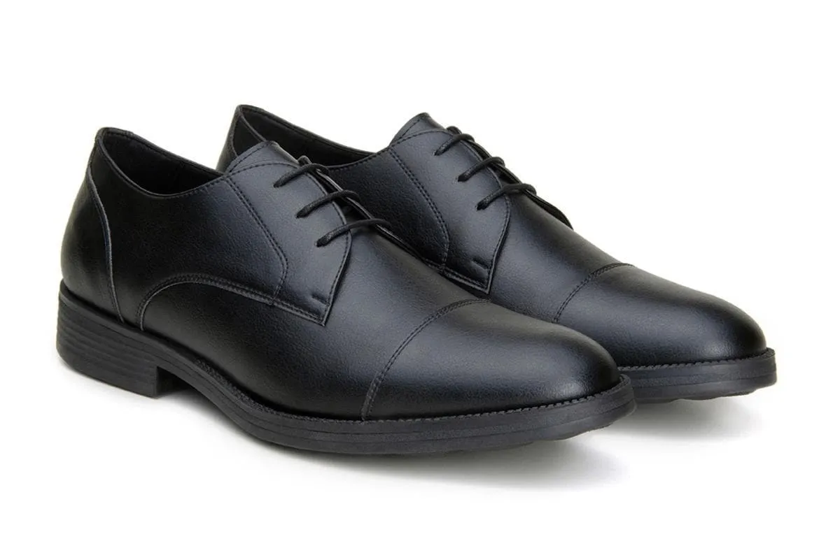 'Roma' classic vegan leather derby by Vincente Verde -  black