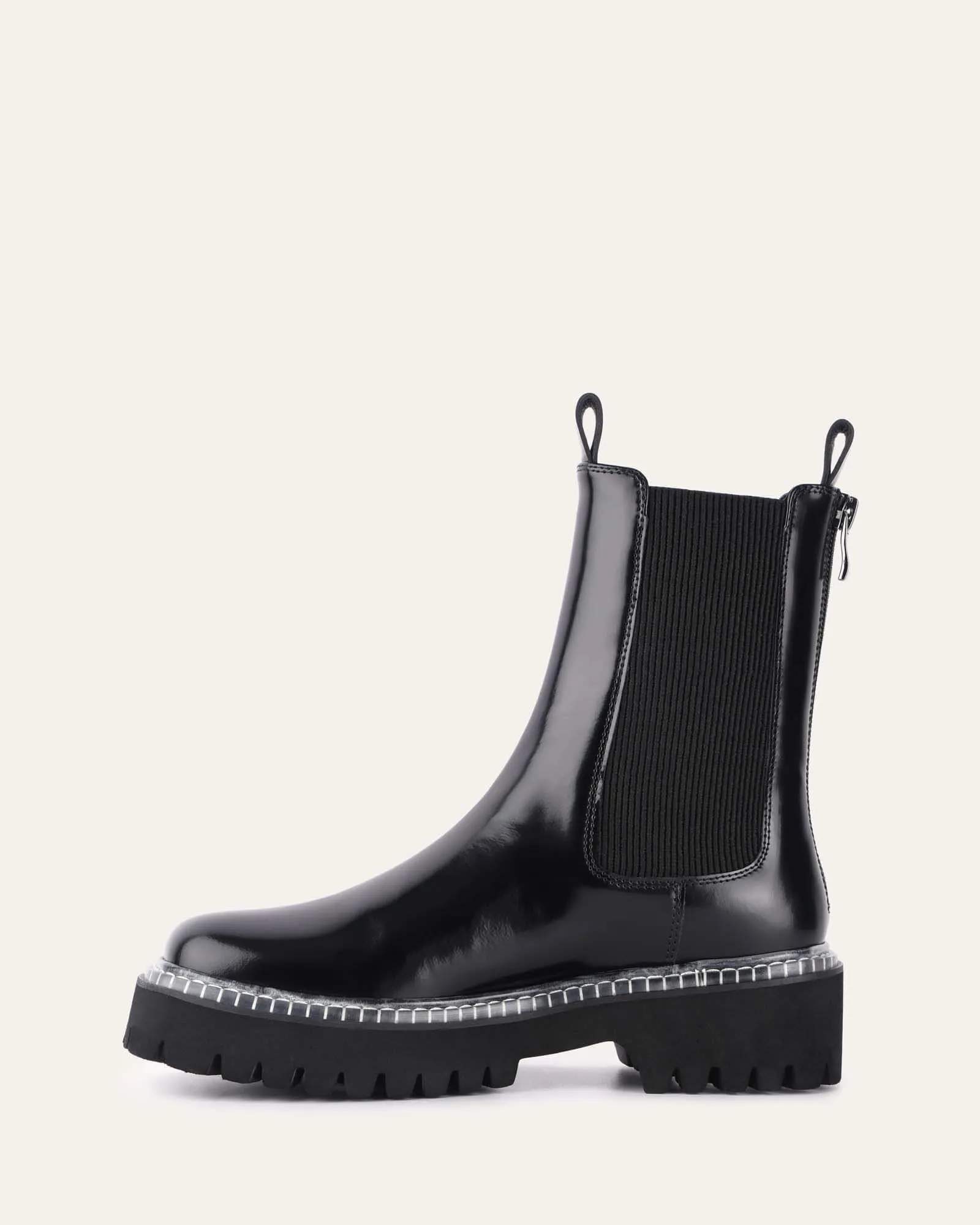 SAVANNAH FLAT ANKLE BOOTS BLACK BOX LEATHER