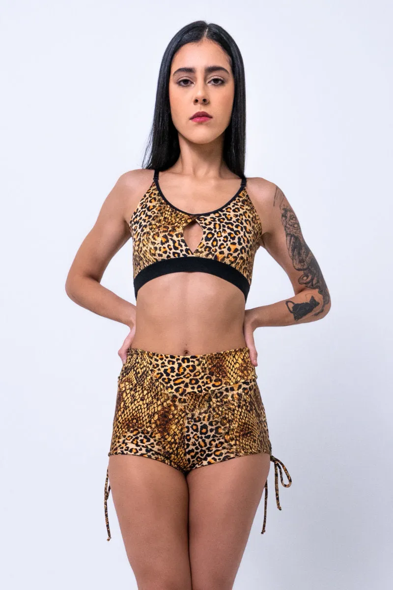 Sorte Full Moon Top - Snake-Leopard