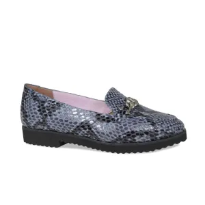 Tamara: Denim Snake Print Leather