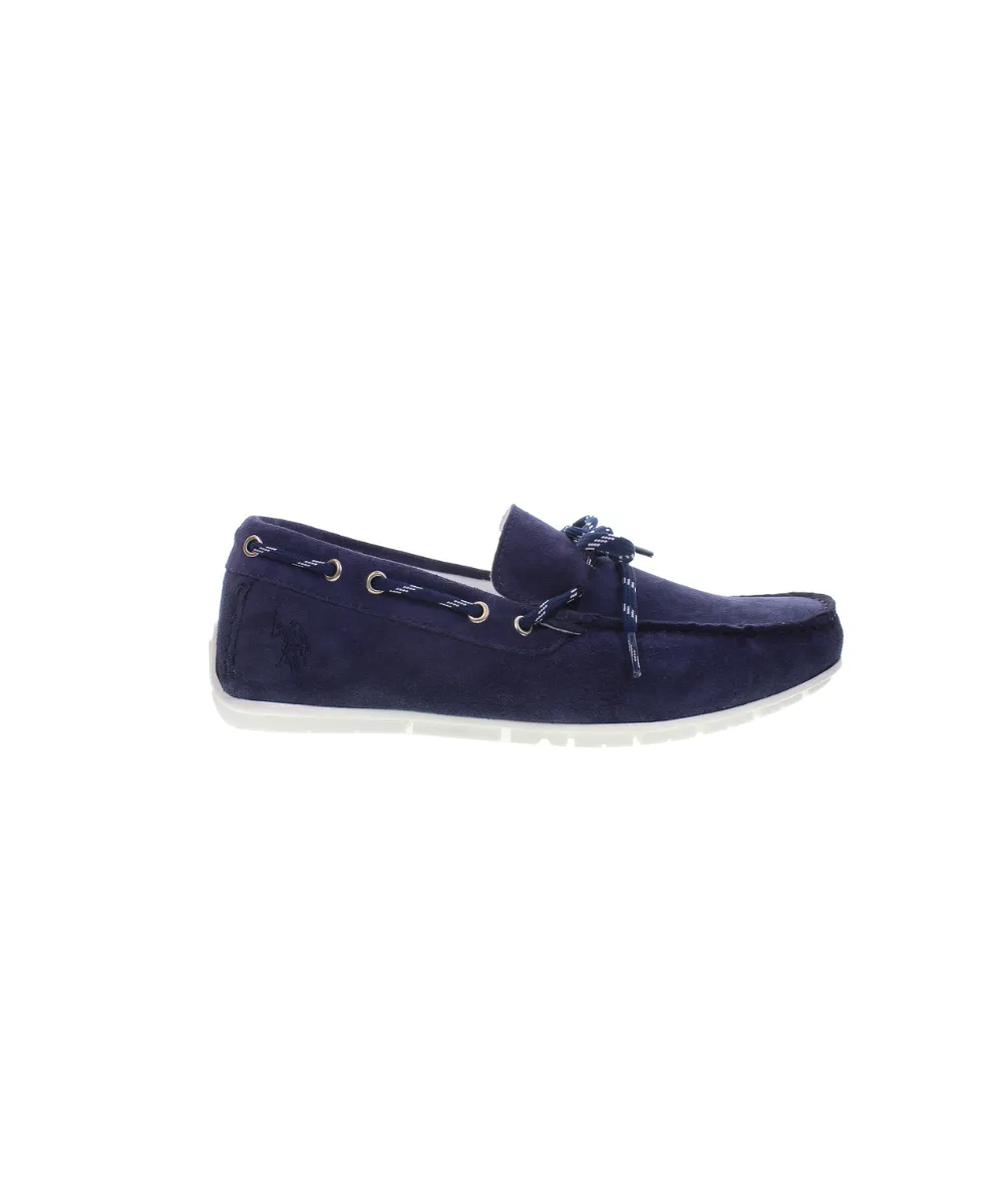 US POLO MENS SUEDE LOAFER WITH RUBBER OUTSOLE