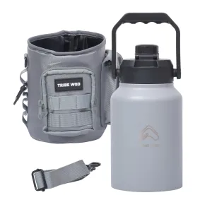 Wod Tactical Water Bottle With Sleeve - 64oz Stainless Steel Water Carrier -