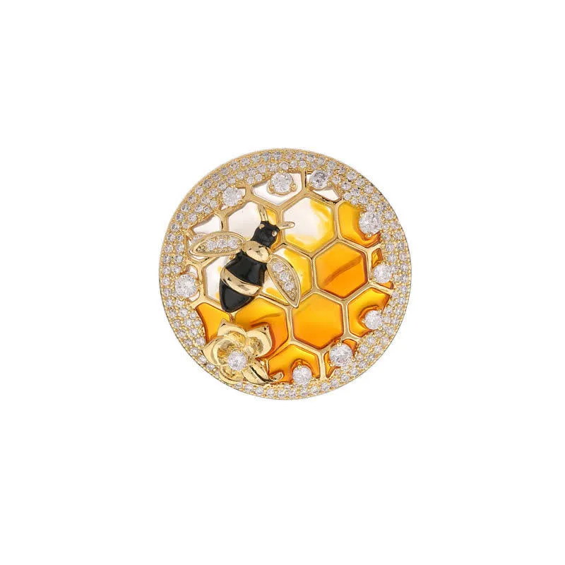 Women's Bee Hive Honeycomb Brooch