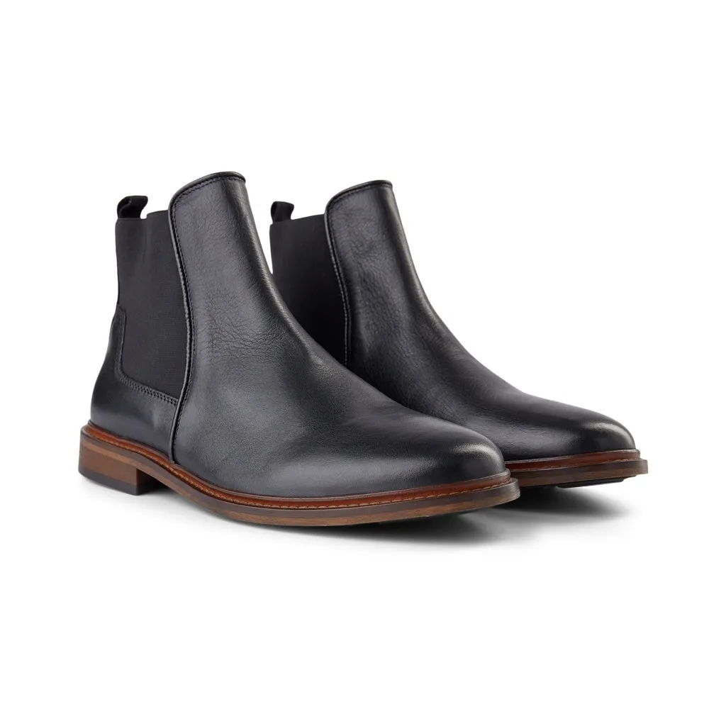 Wyatt Leather Chelsea Boot - BLACK